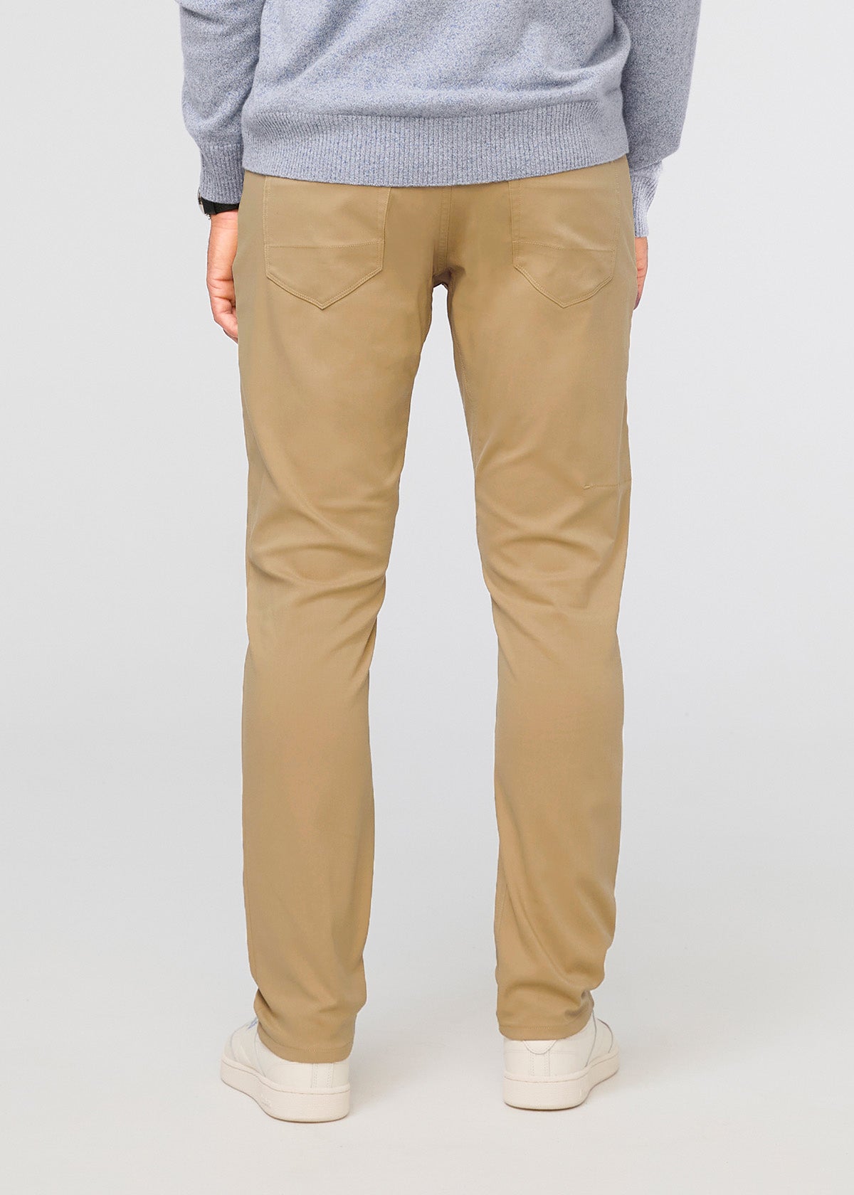 mens khaki relaxed fit stretch pant back