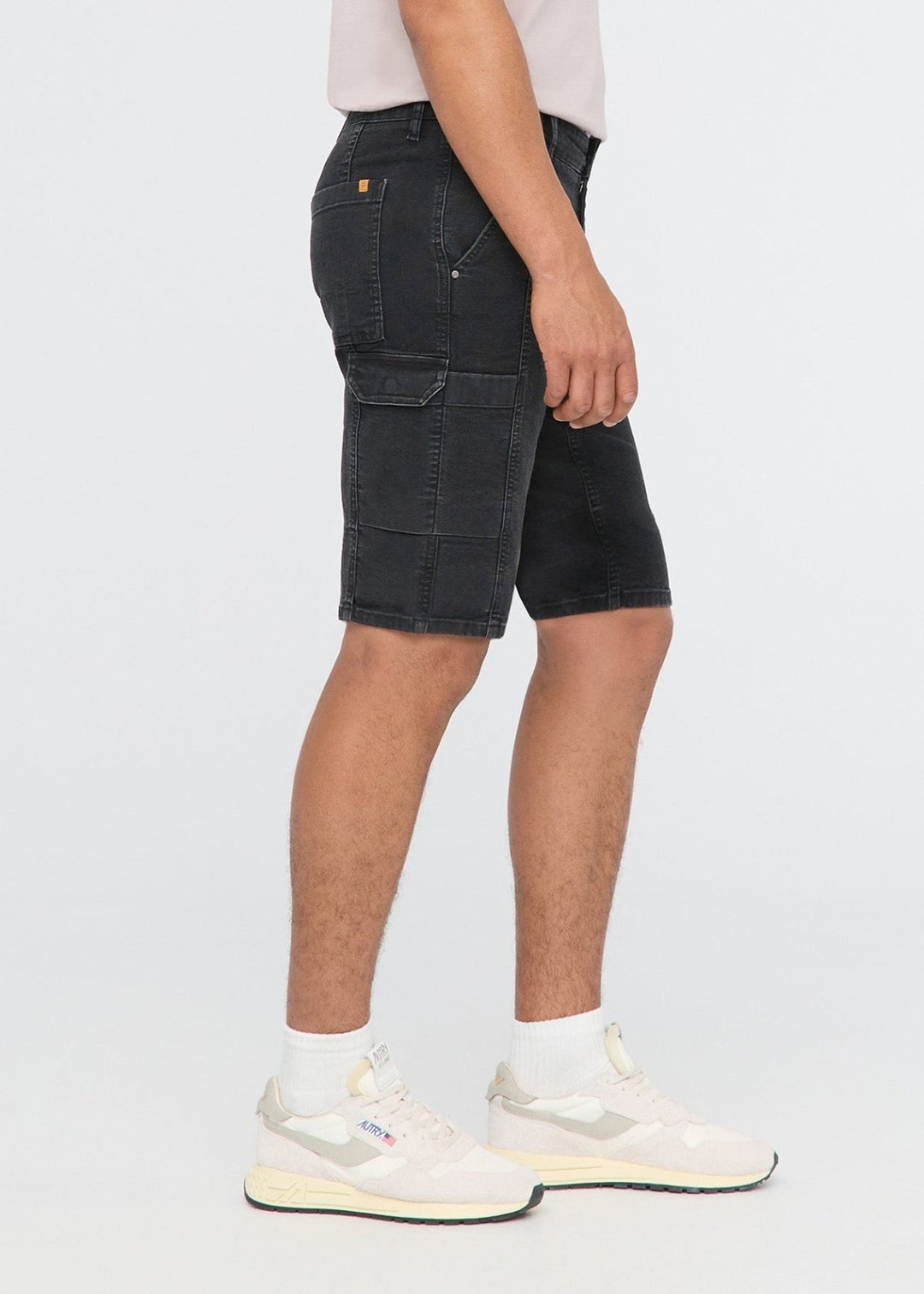 Stretch Canvas Cargo Short Black