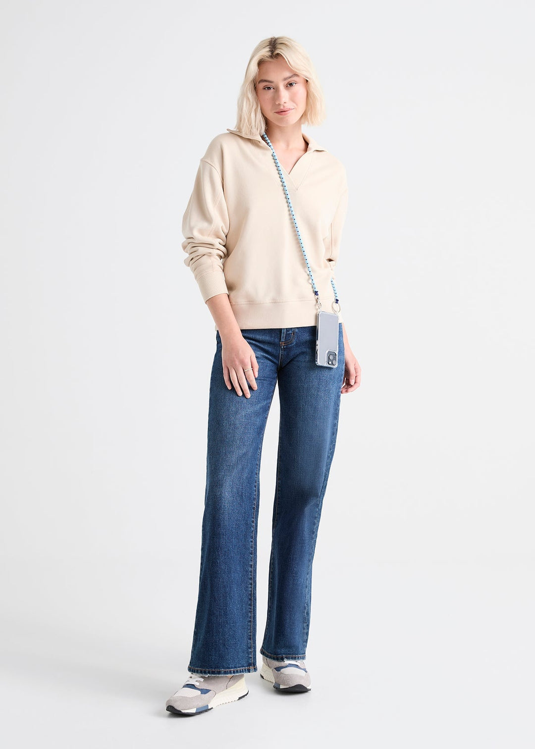 Dark Blue High Rise Wide Leg Jeans