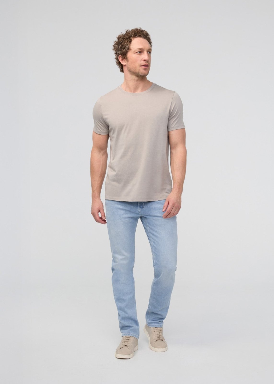 mens light blue slim straight fit stretch jeans full body