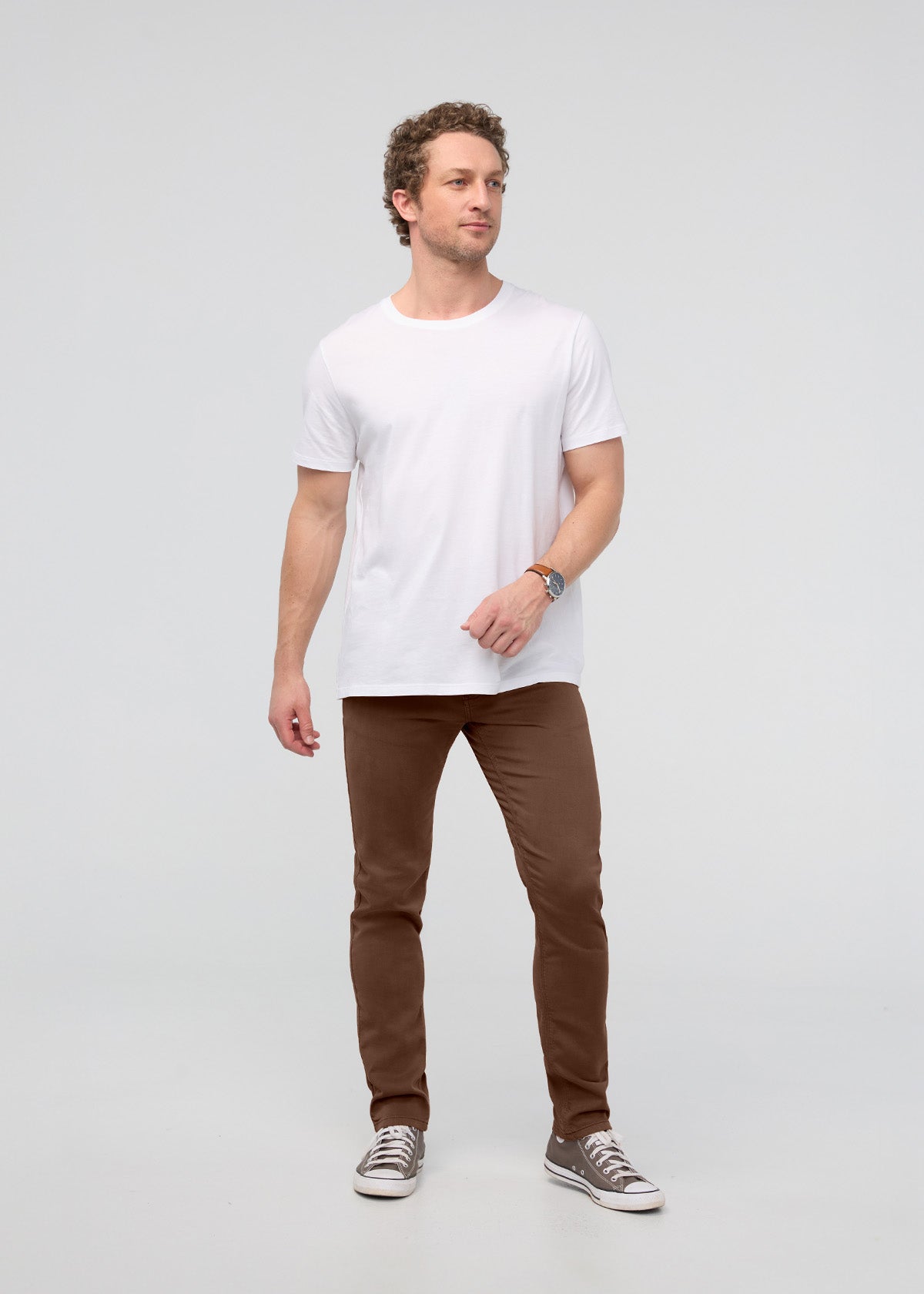 Men's Deep Taupe Slim Fit Dress Sweatpant Full Body