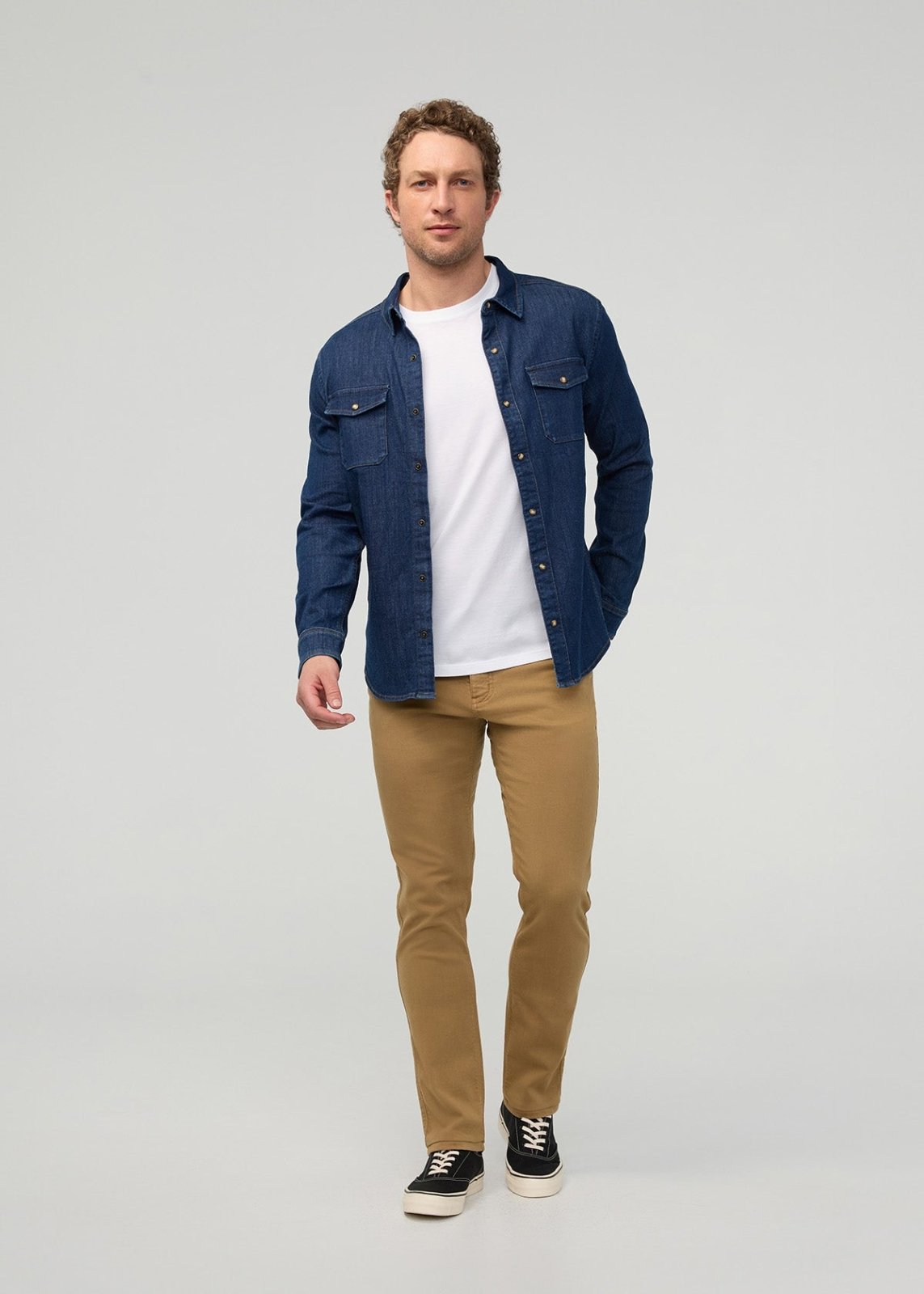 Men's Camel Slim Straight Fit Dress Sweatpant Full Body