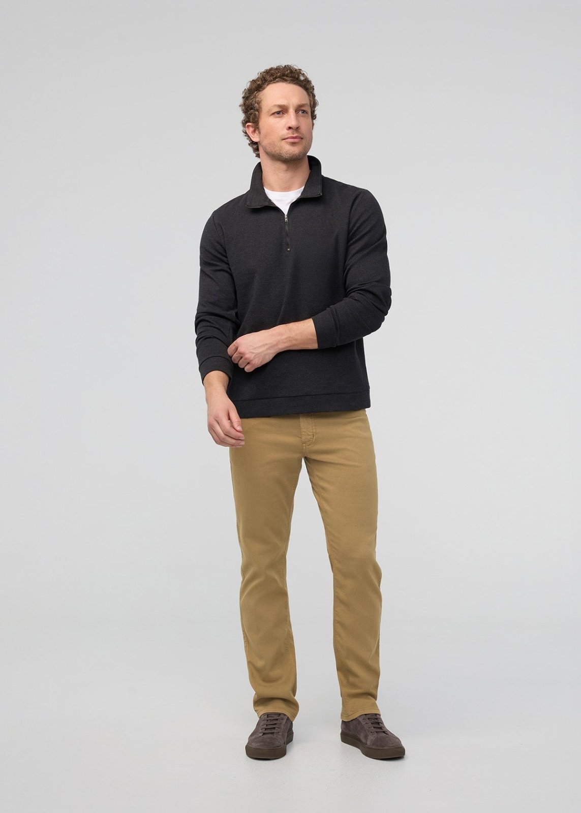 mens camel straight fit dress sweatpant full body