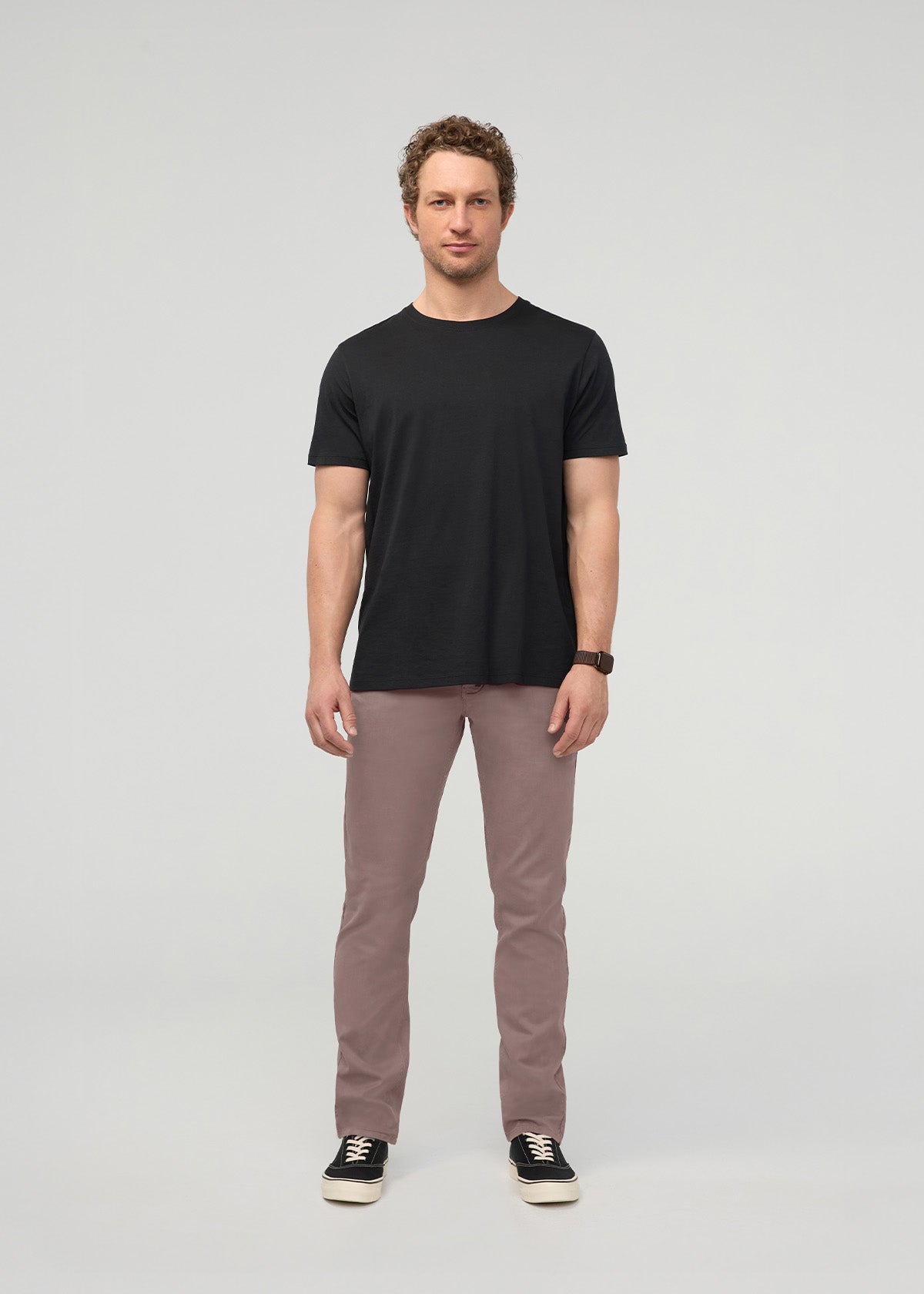 Men's Hazy Mauve Lightweight Slim Straight Chino Pant full body