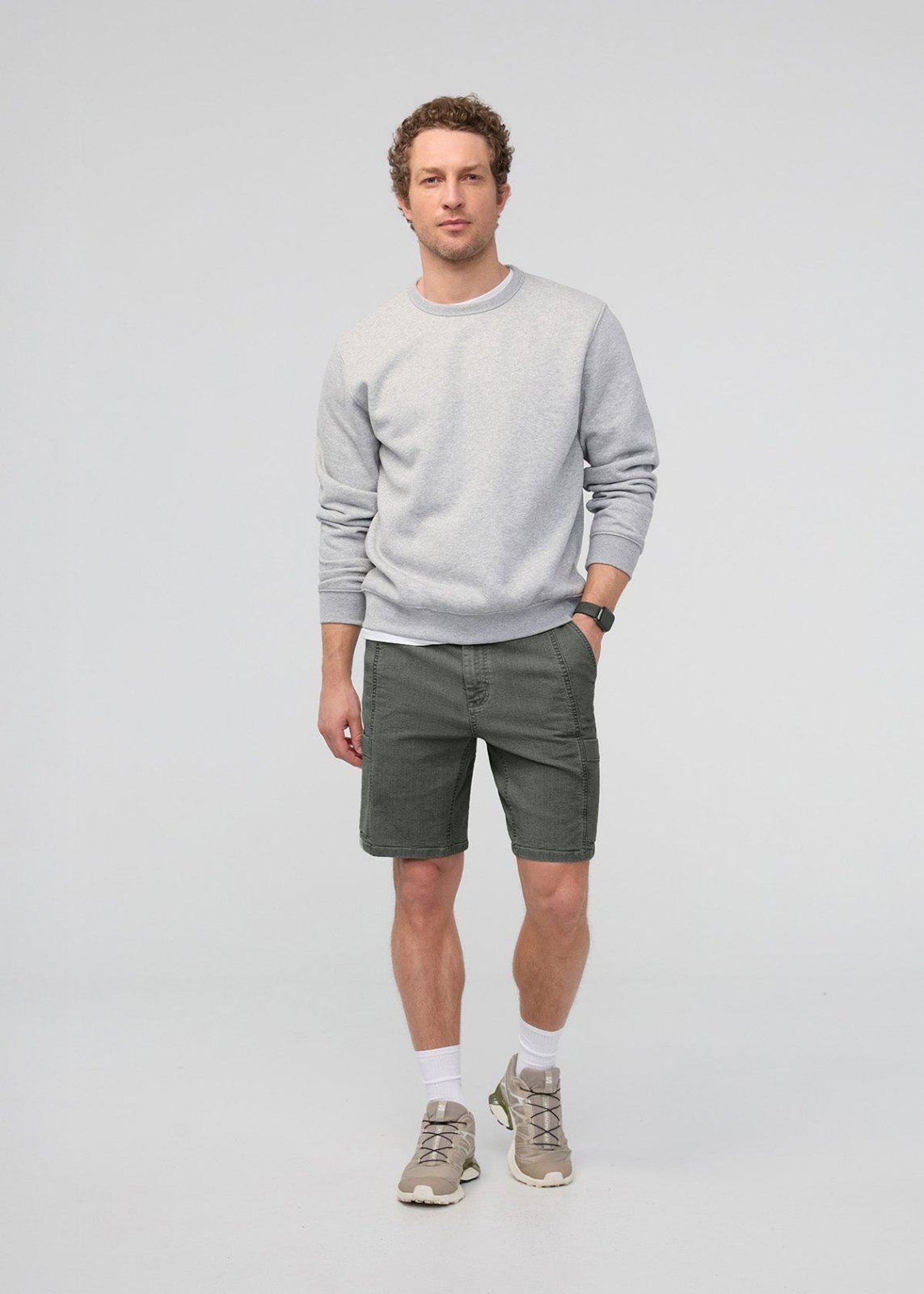Men's Thyme Stretch Canvas Cargo Shorts front full body 