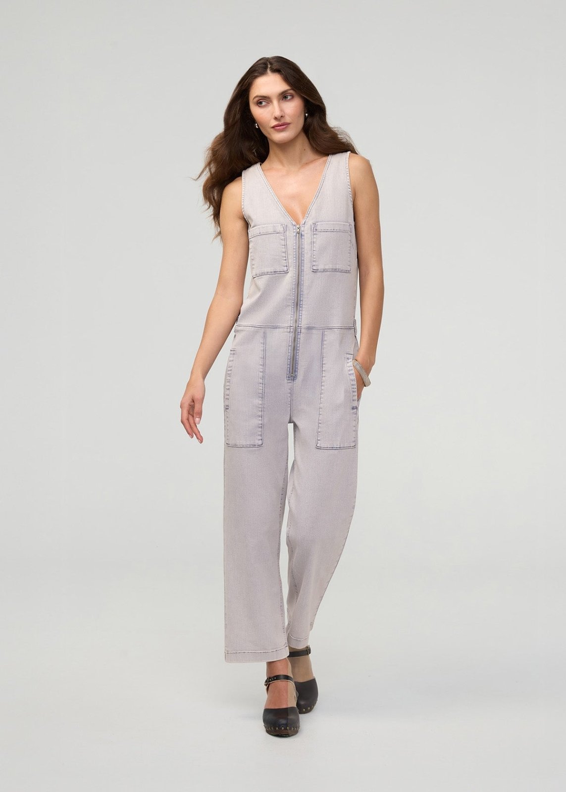 Women's Quartz Fade Stretch Denim Jumpsuit Full Body
