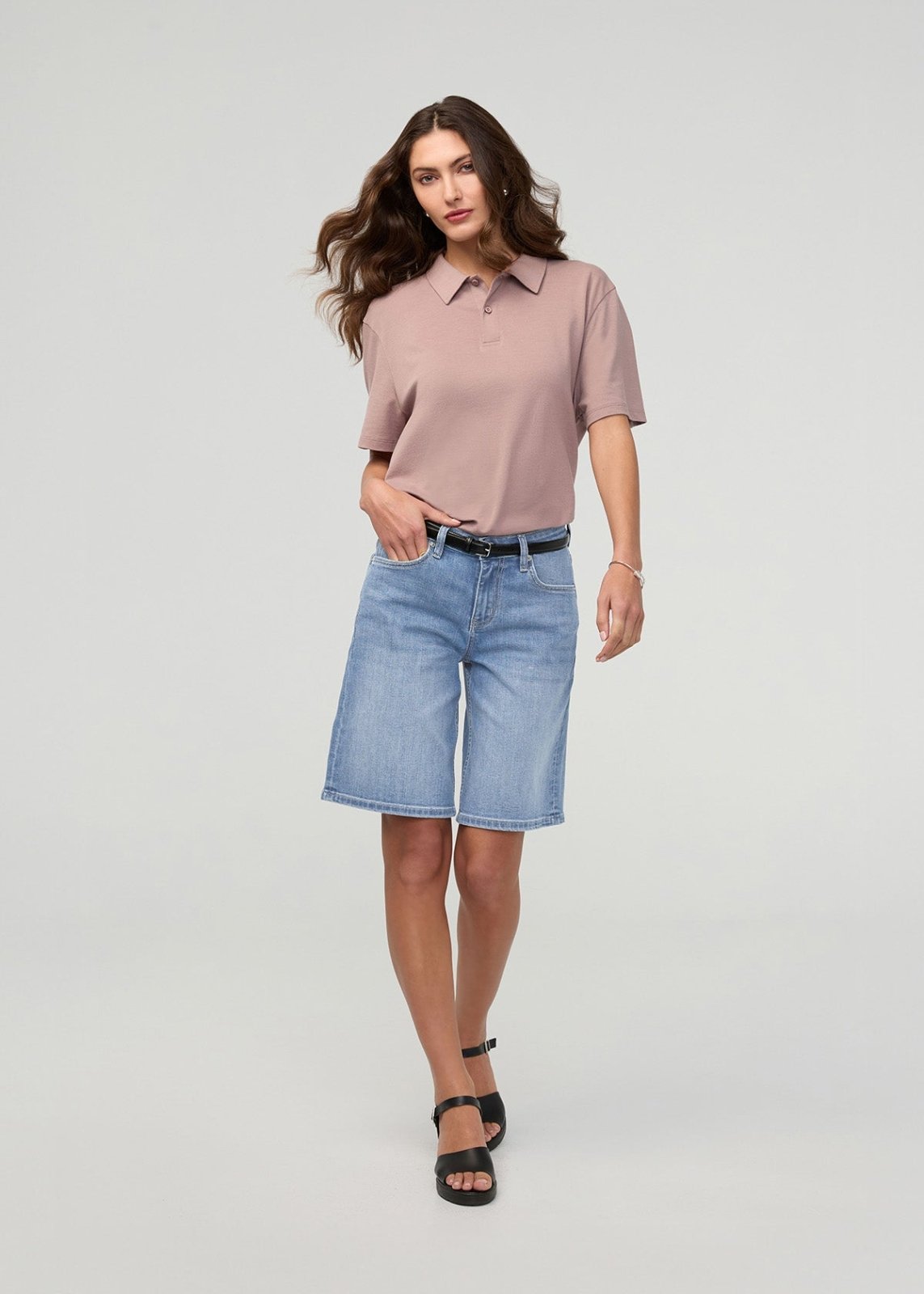 Women's Vintage Seaside High Rise Denim Shorts full body