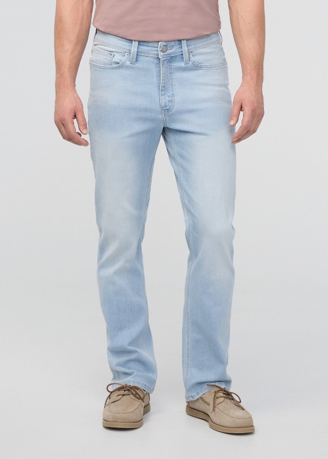 【anuans】Slim straight denim LIGHT BLUE Men's Drift Straight Fit Stretch Jeans