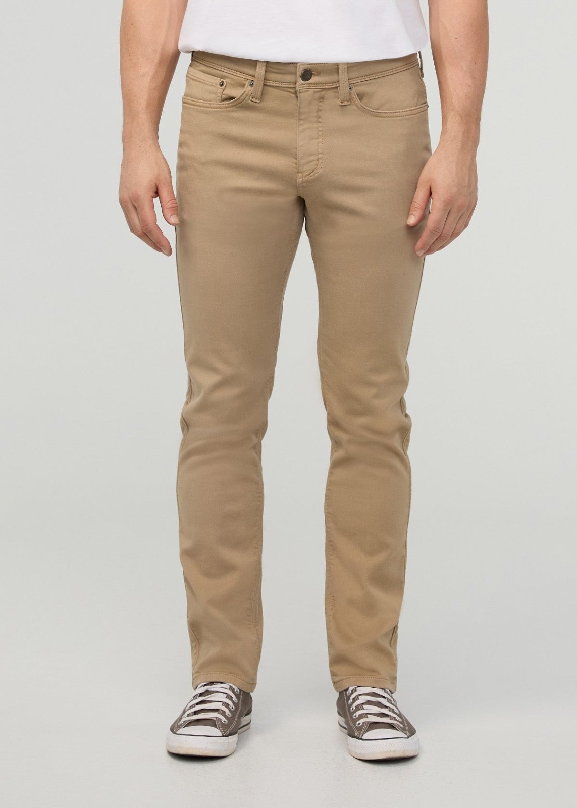 mens khaki slim straight dress sweatpant front