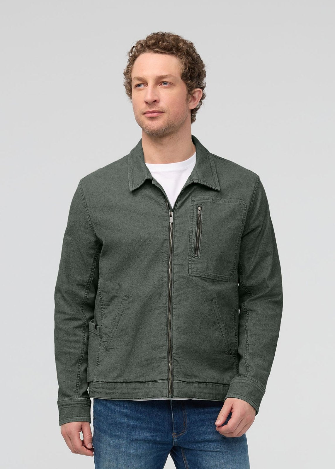 Men's Black Spruce Stretch Canvas Utility Jacket full body