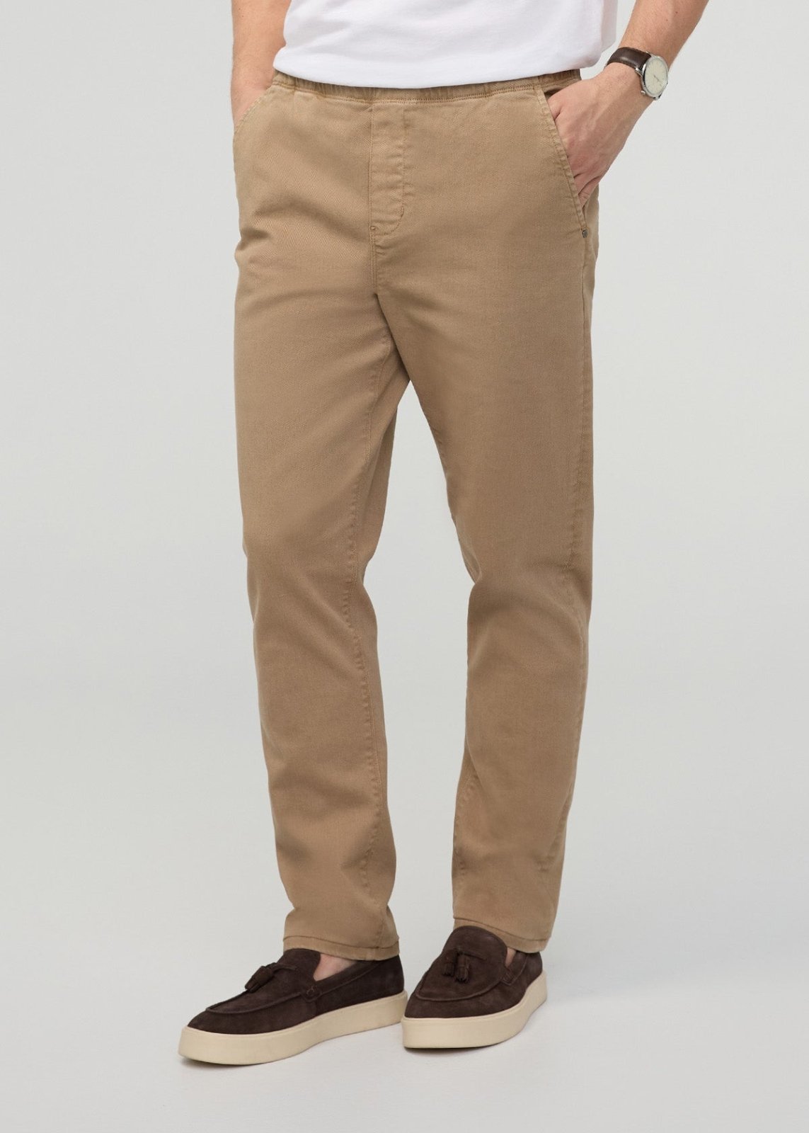 Men's Desert Khaki Pull-On FlexTwill Pant Front