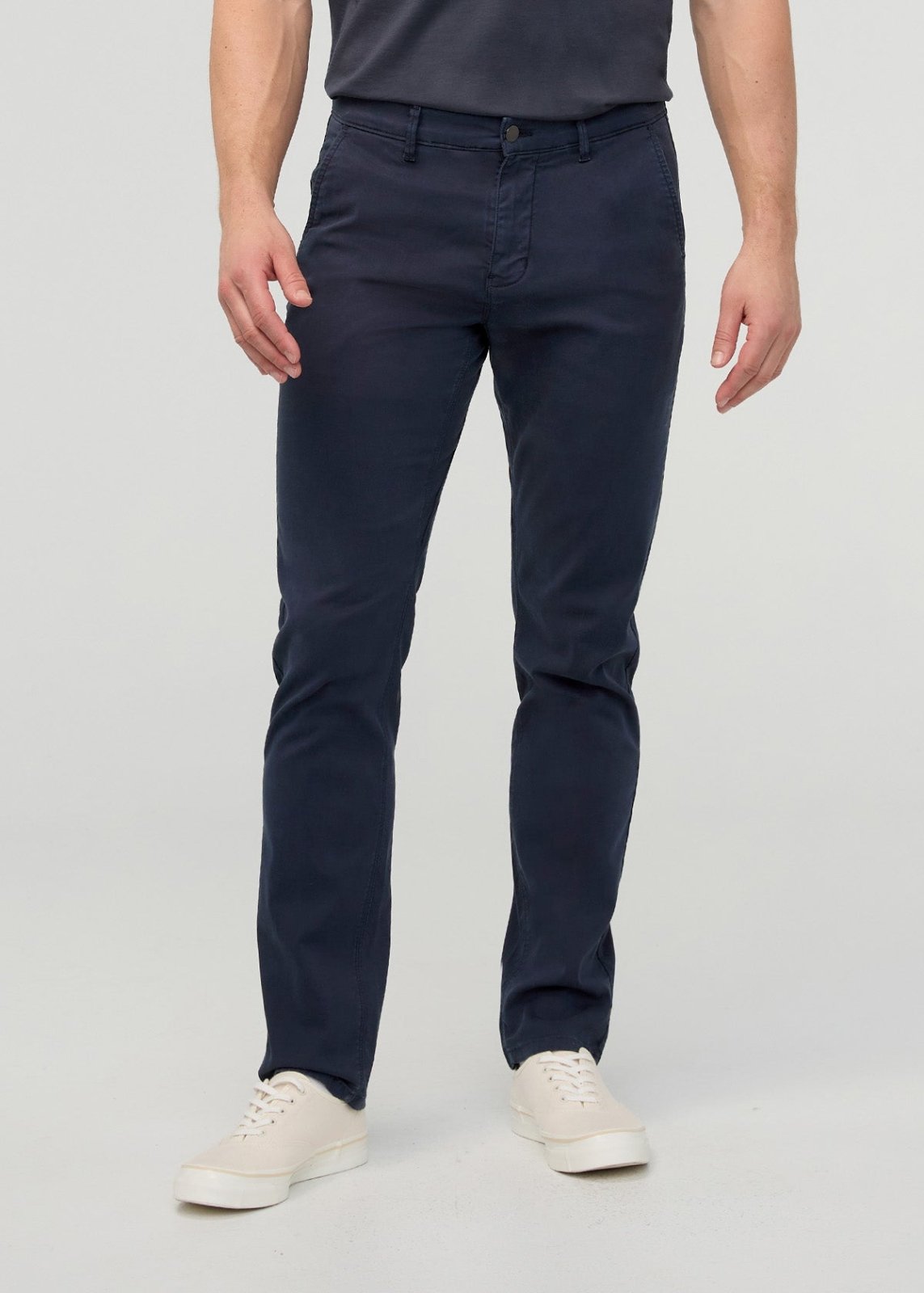 Men's Navy Lightweight Slim Straight Chino Pant front
