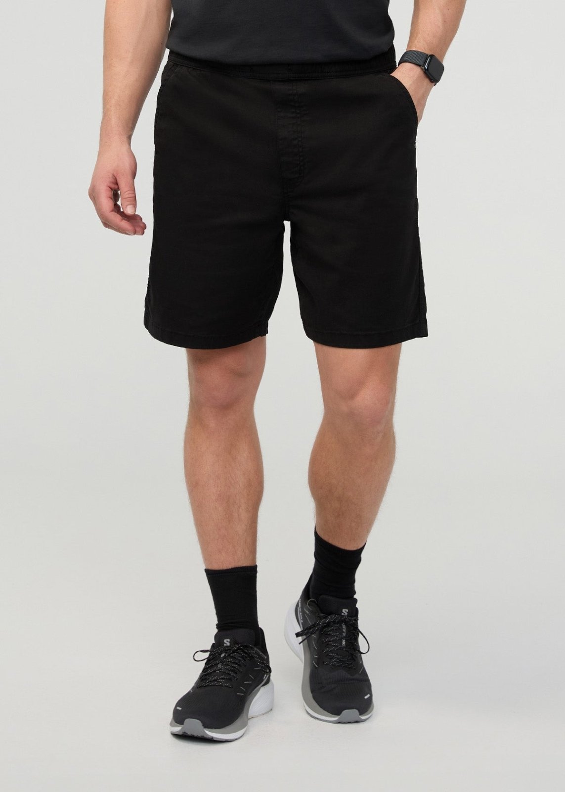 Men’s Black Stretch Travel Shorts front
