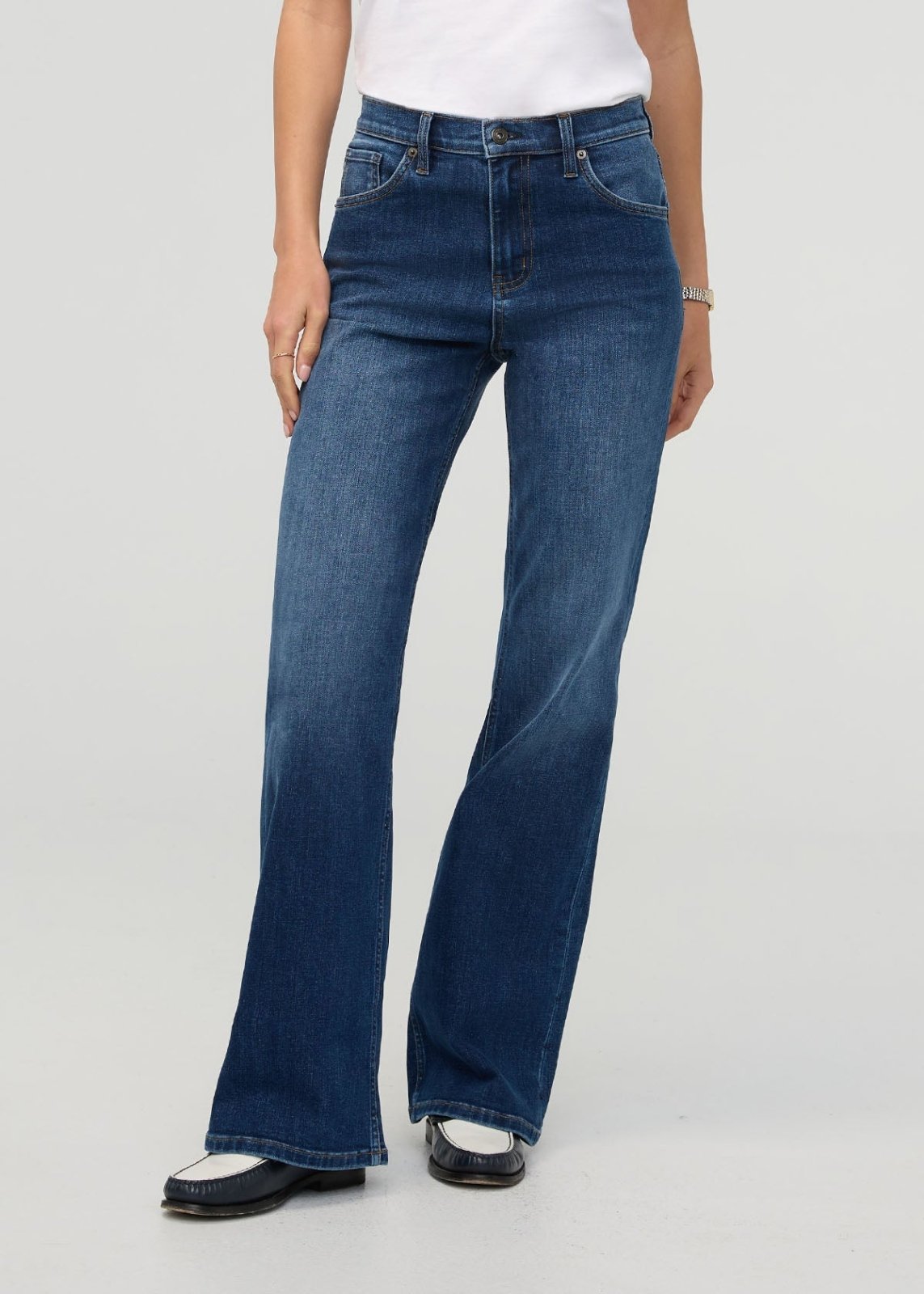 women's night harbour high rise straight wide leg jeans front
