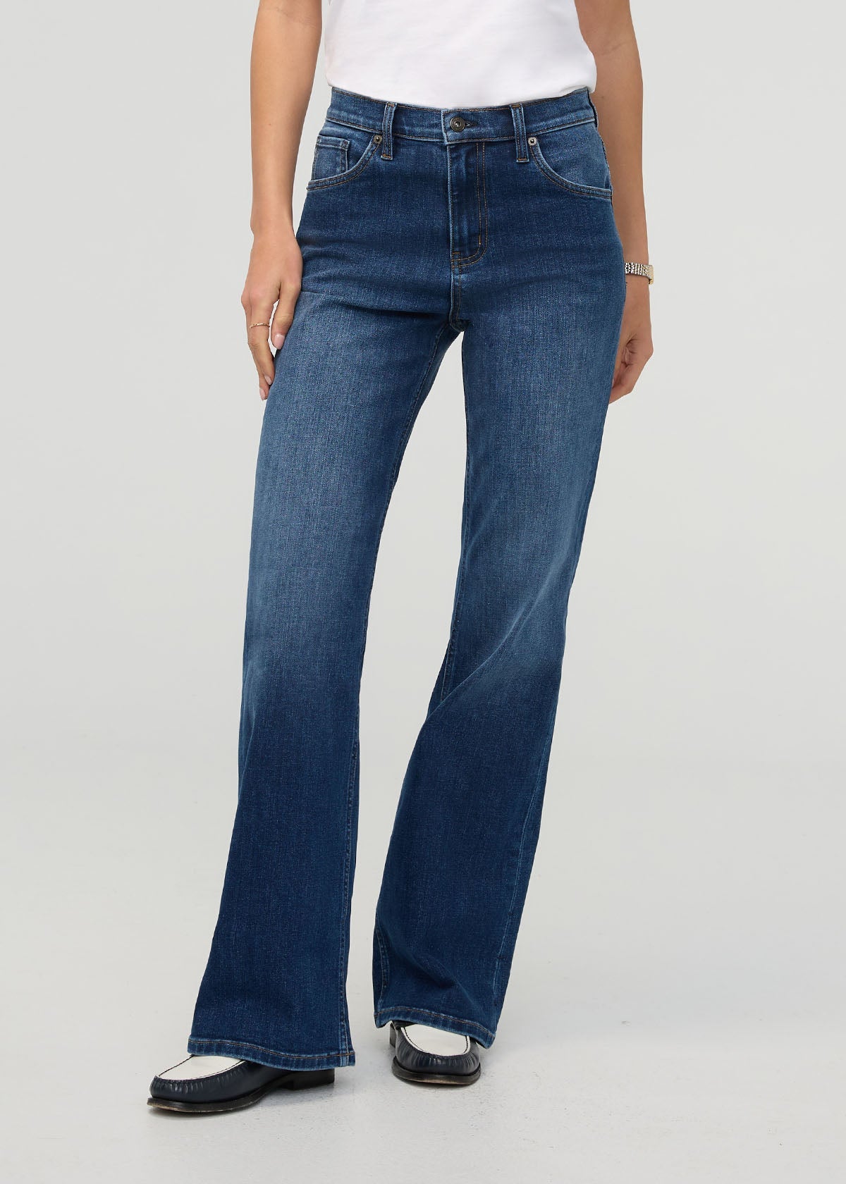 women's night harbour high rise straight wide leg jeans front