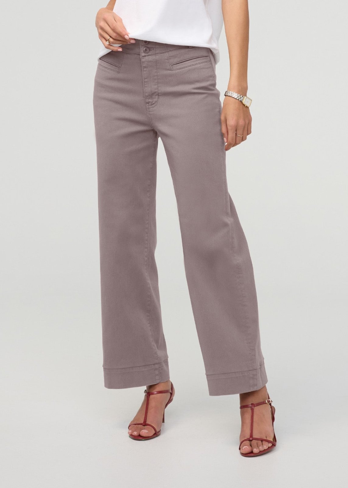 Women's Hazy Mauve High Rise Trouser Front