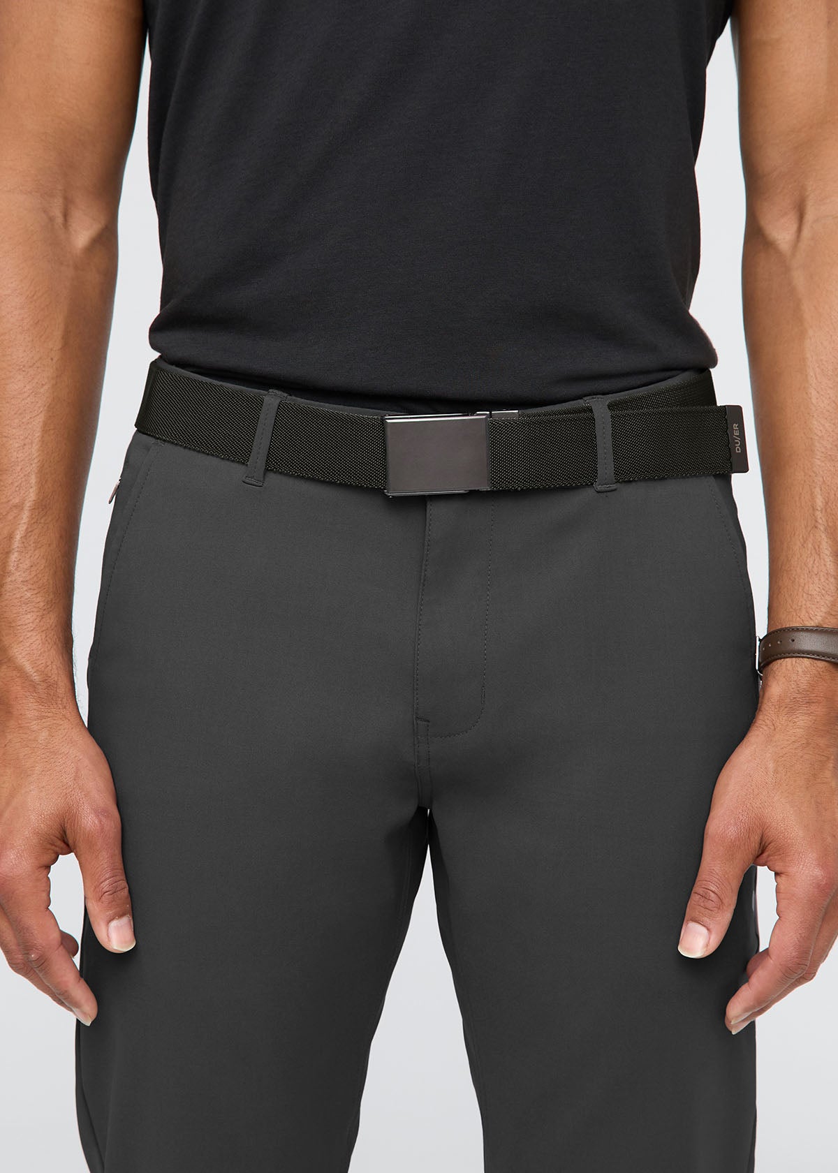 Men's Evergreen and Light Fern Reversible Stretch Belt front