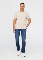mens performance denim lite slim straight worn in indigo full body