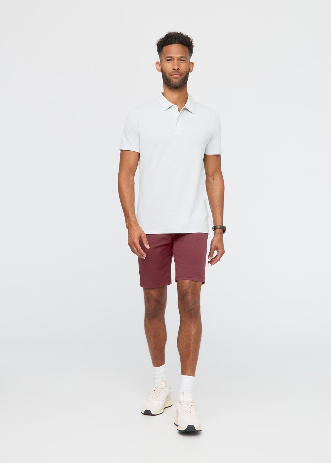 Men's Red Lightweight Shorts Slim Fit full body