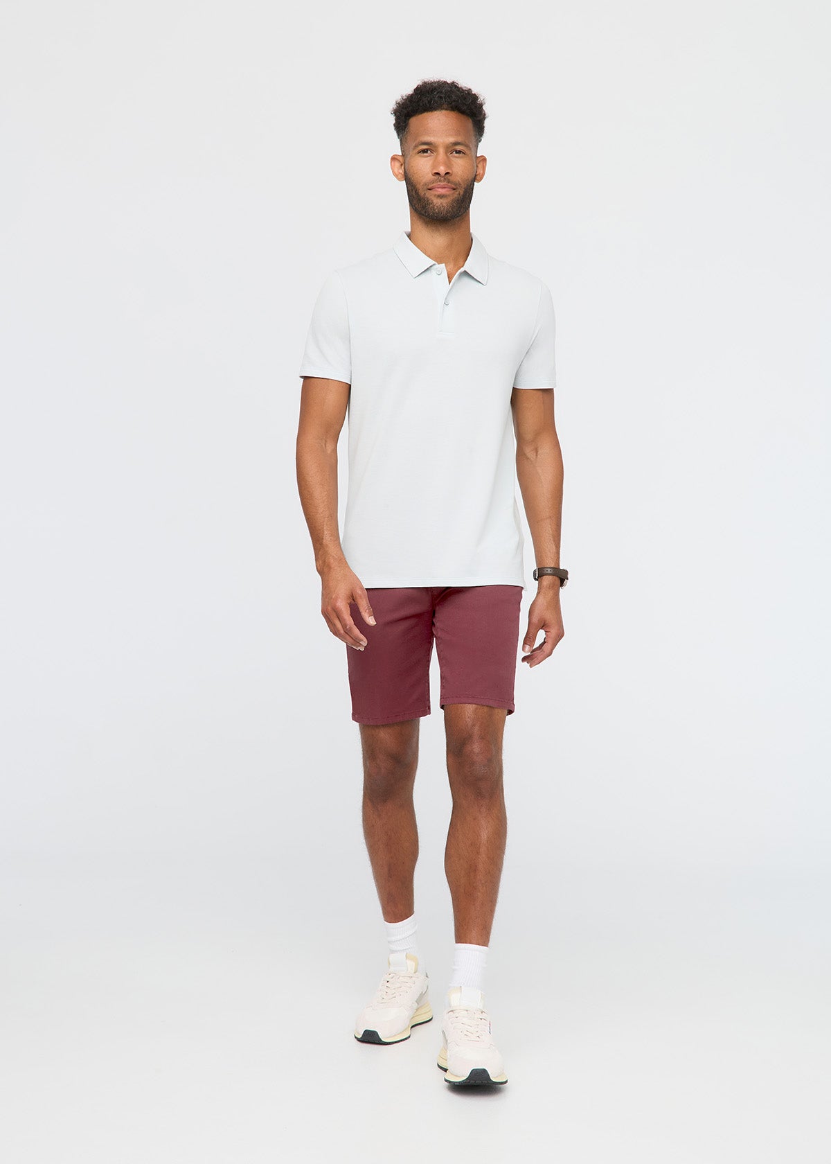 Men's Red Lightweight Shorts Slim Fit full body