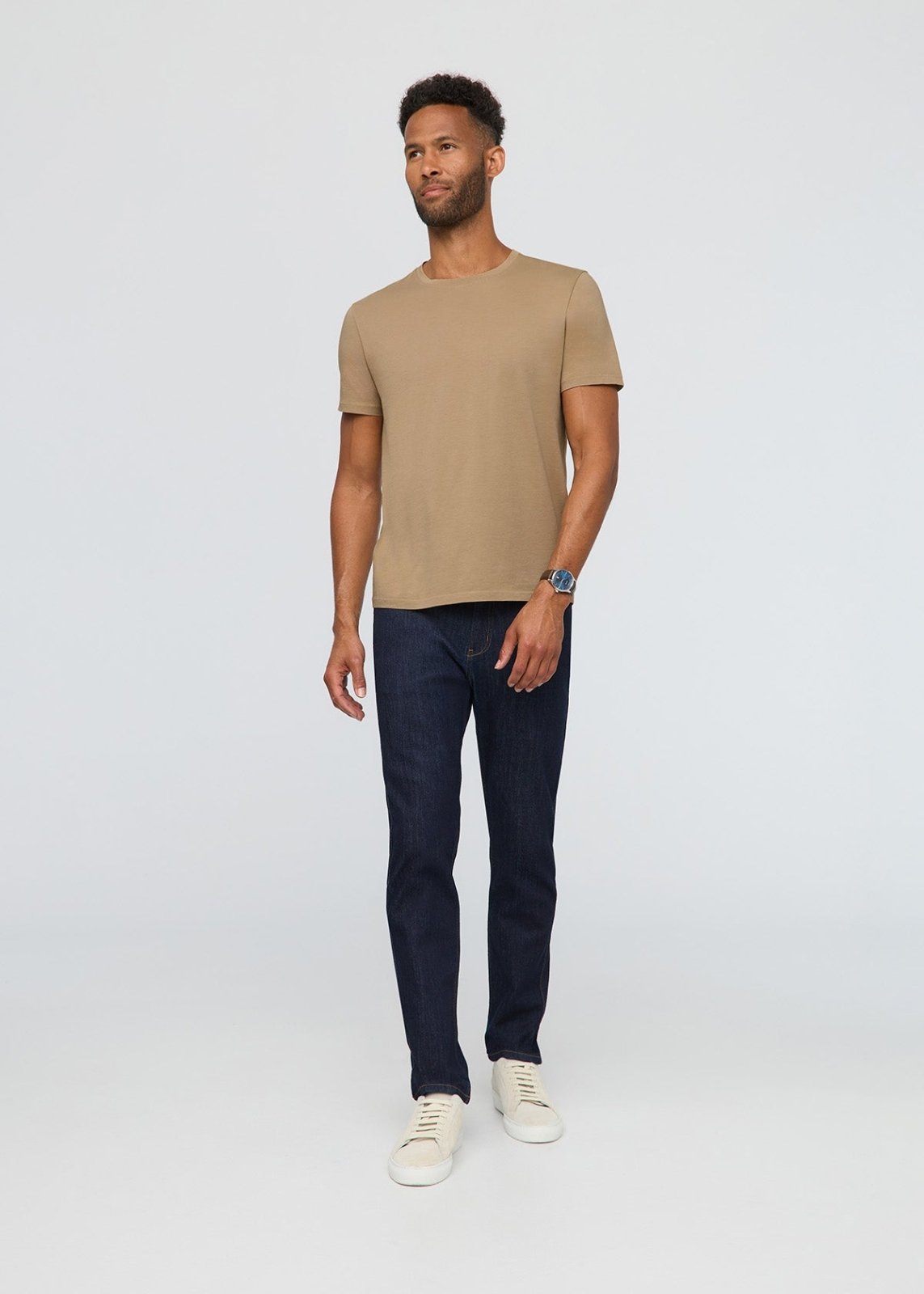 men's 100% pima cotton desert khaki t-shirt full body