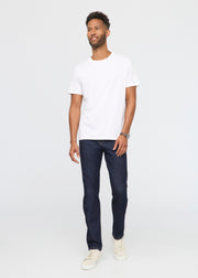 mens 100% Pima cotton white t-shirt full body