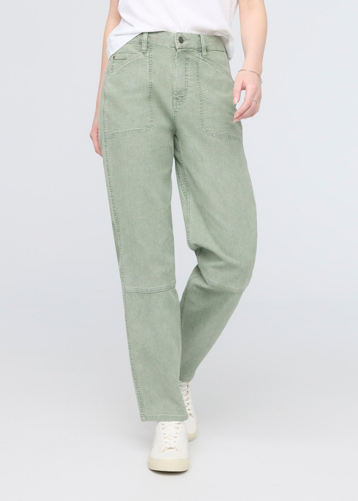 womens light pine stretch canvas utility pant front