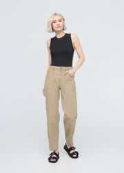 Women's Stretch Canvas Tan Utility Pants full body