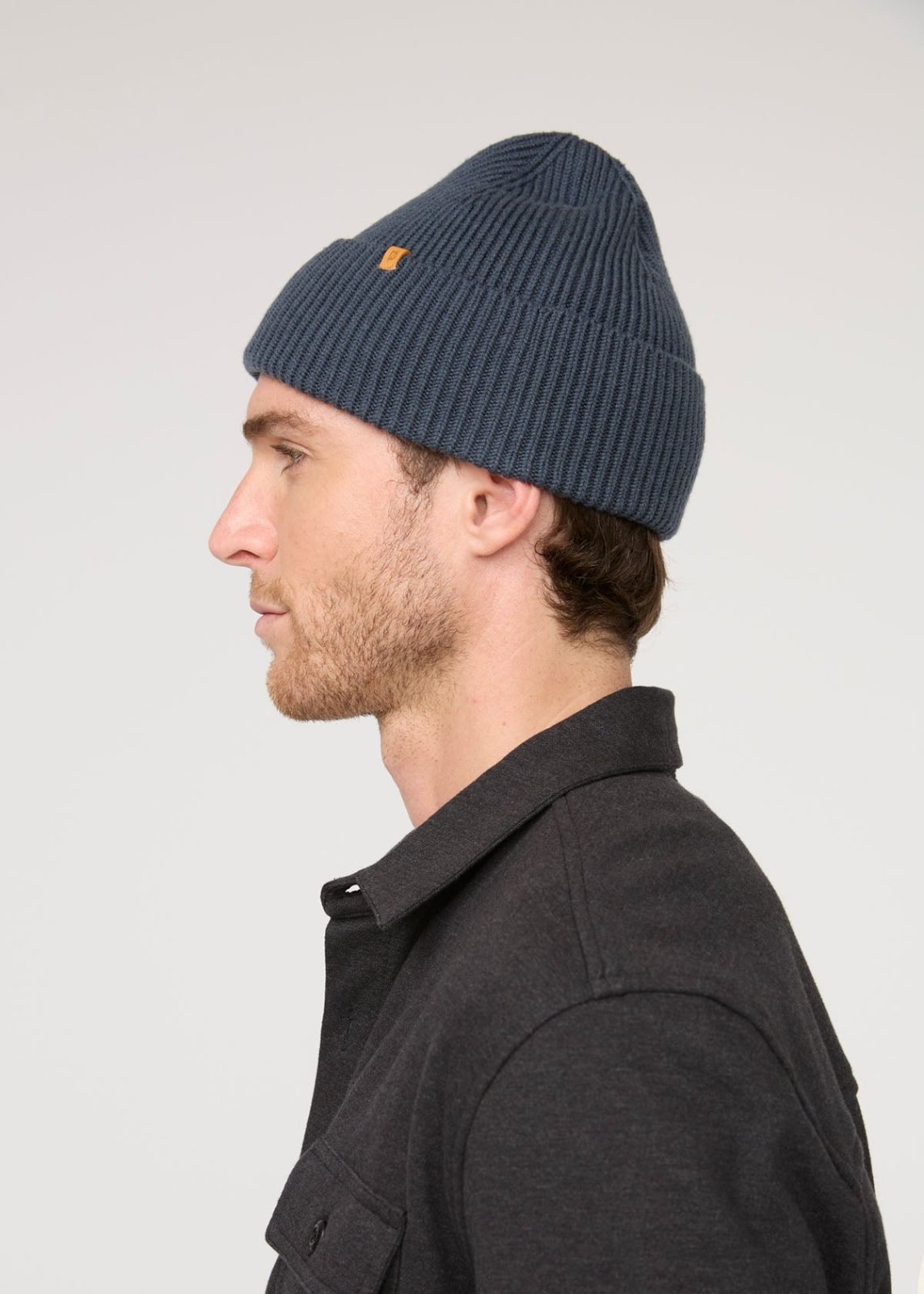 merino wool heritage blue toque side