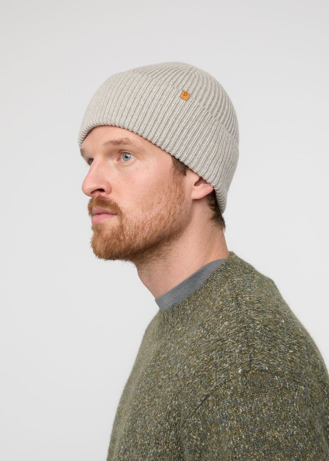 merino wool light grey toque side
