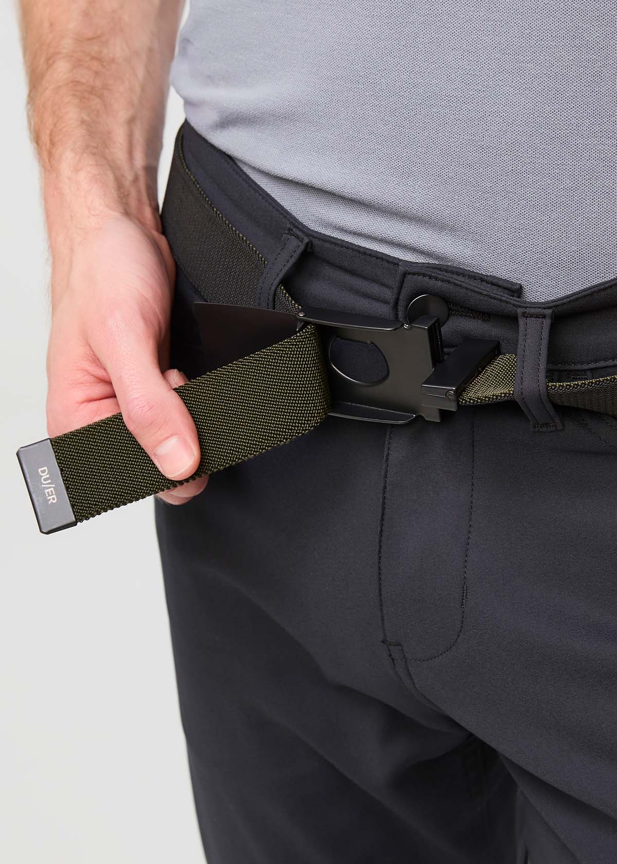 stretch belt front black detail
