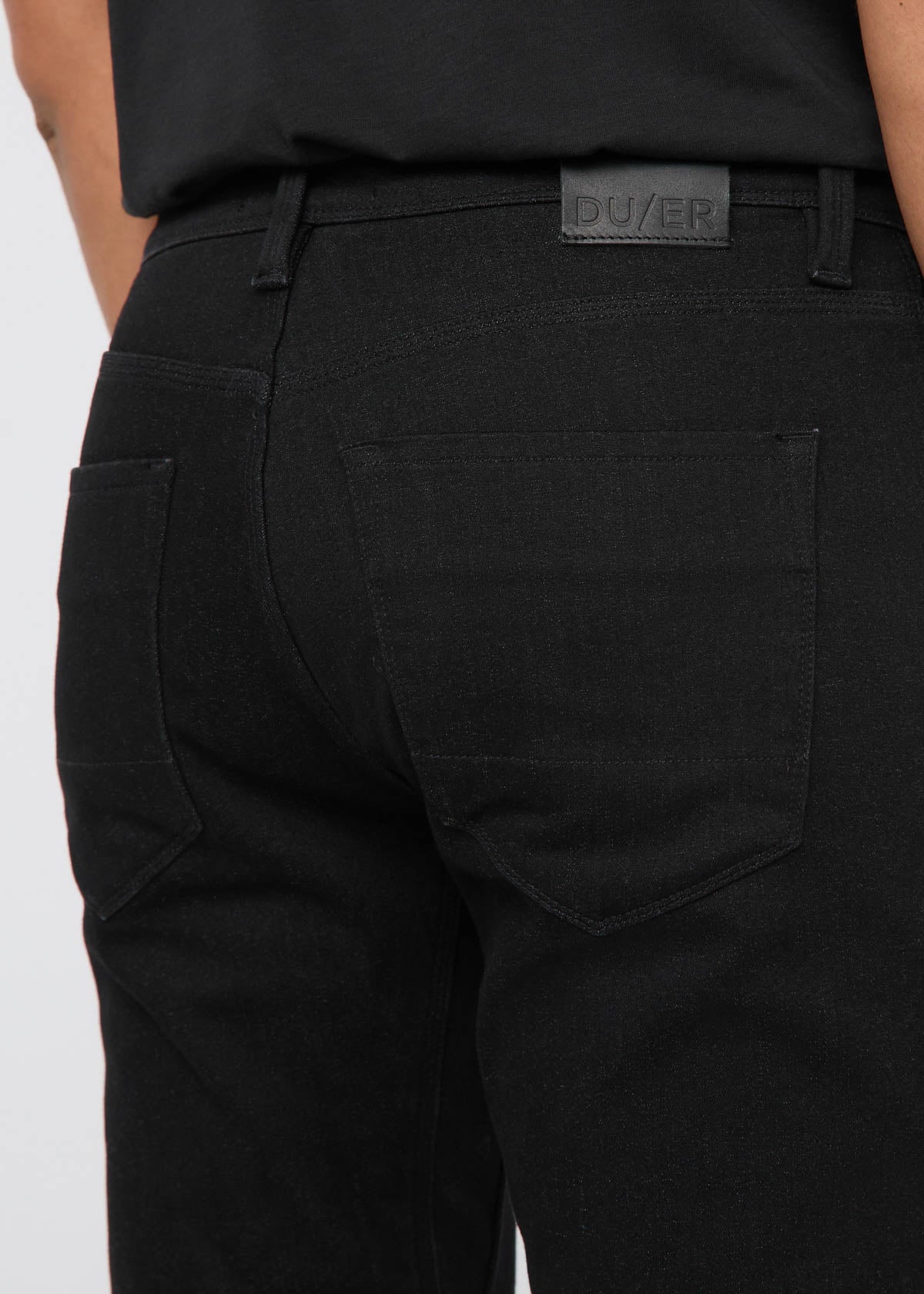 mens fleece lined black denim back detail