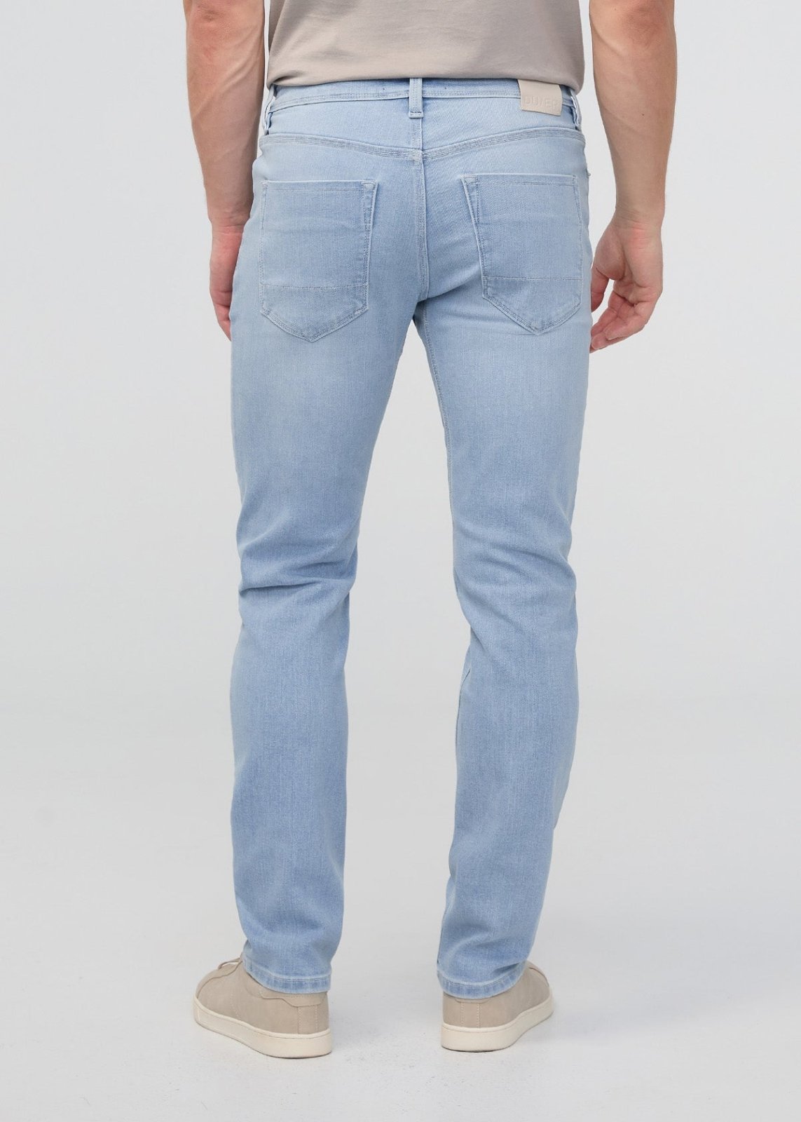 mens light blue slim straight fit stretch jeans back