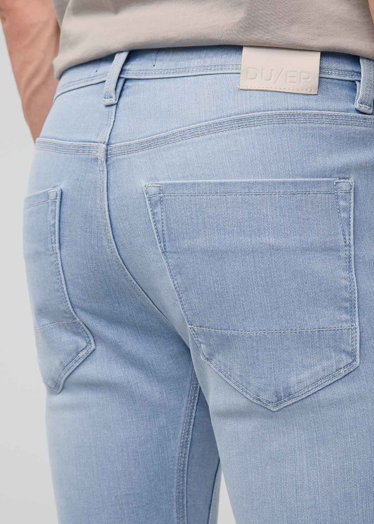 mens light blue slim straight fit stretch jeans back waistband