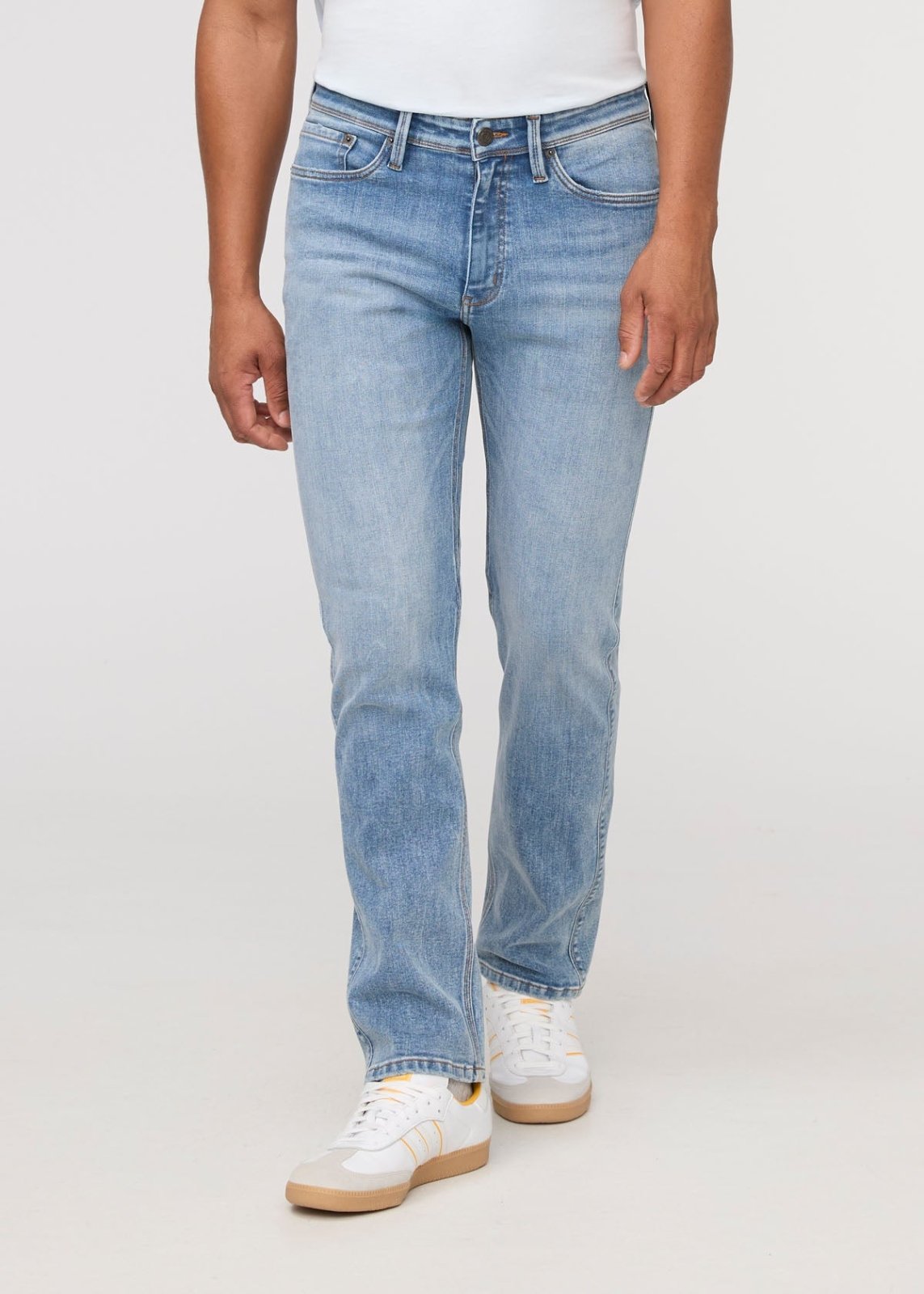 mens straight fit blue jeans front