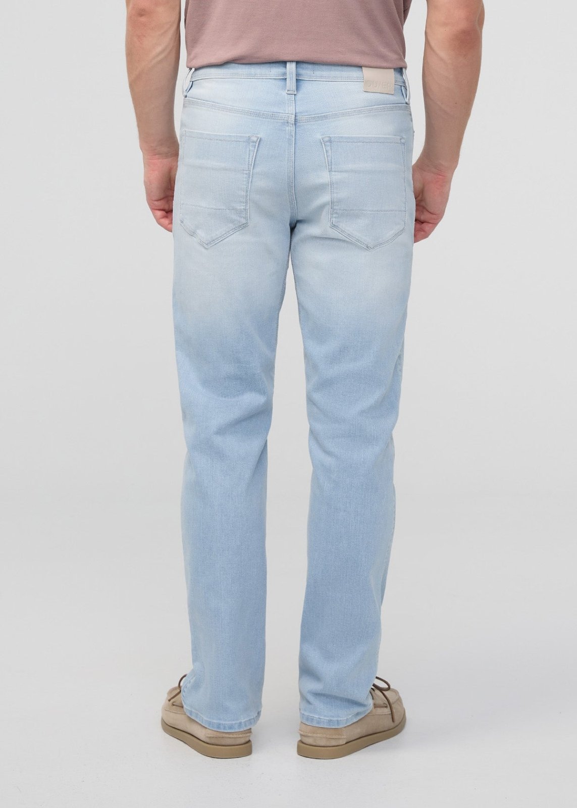 mens straight fit light blue jeans back