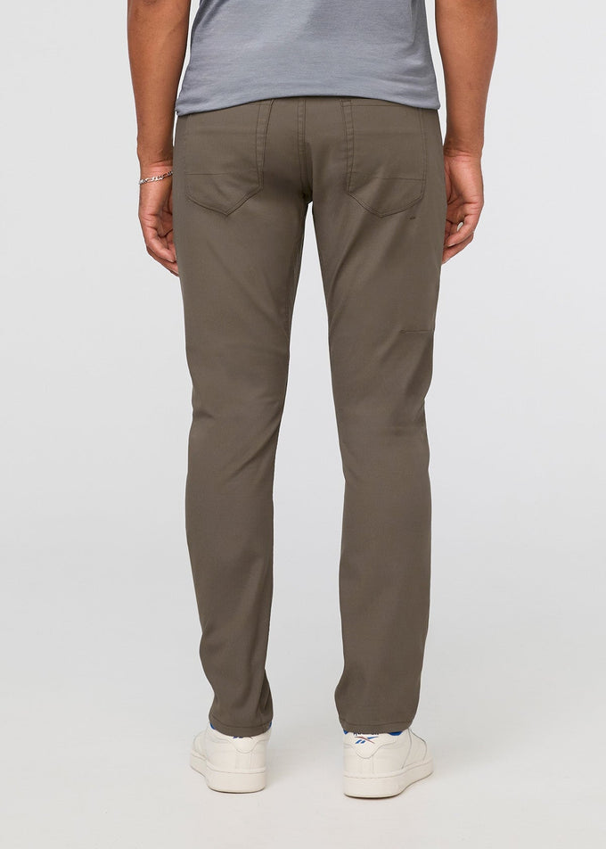 Men's Grey-green Relaxed Fit Stretch Pant