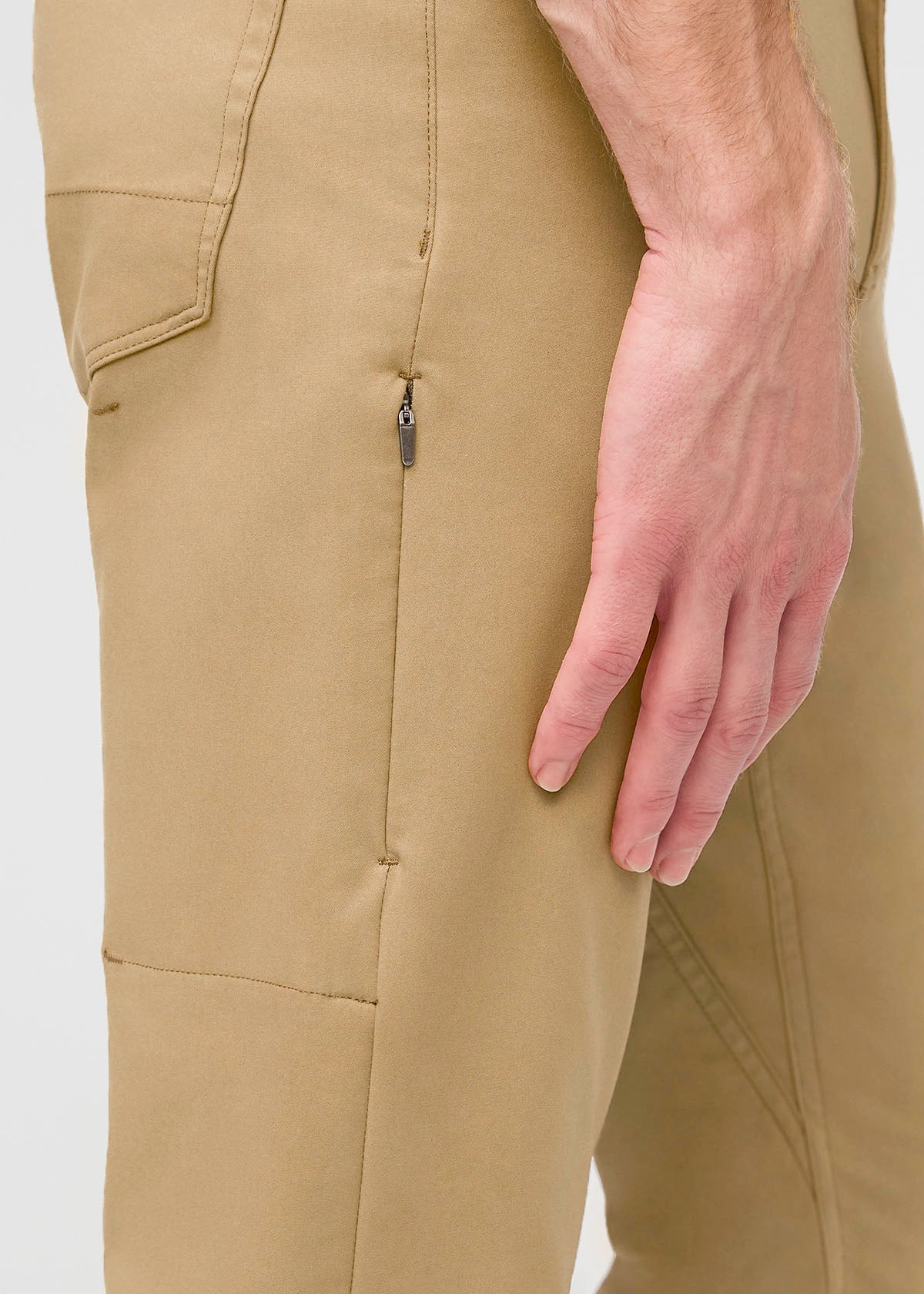 mens khaki slim fit stretch pant thigh zip pocket