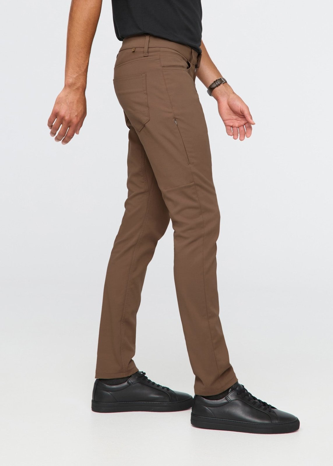 mens warm sand slim fit stretch pants side