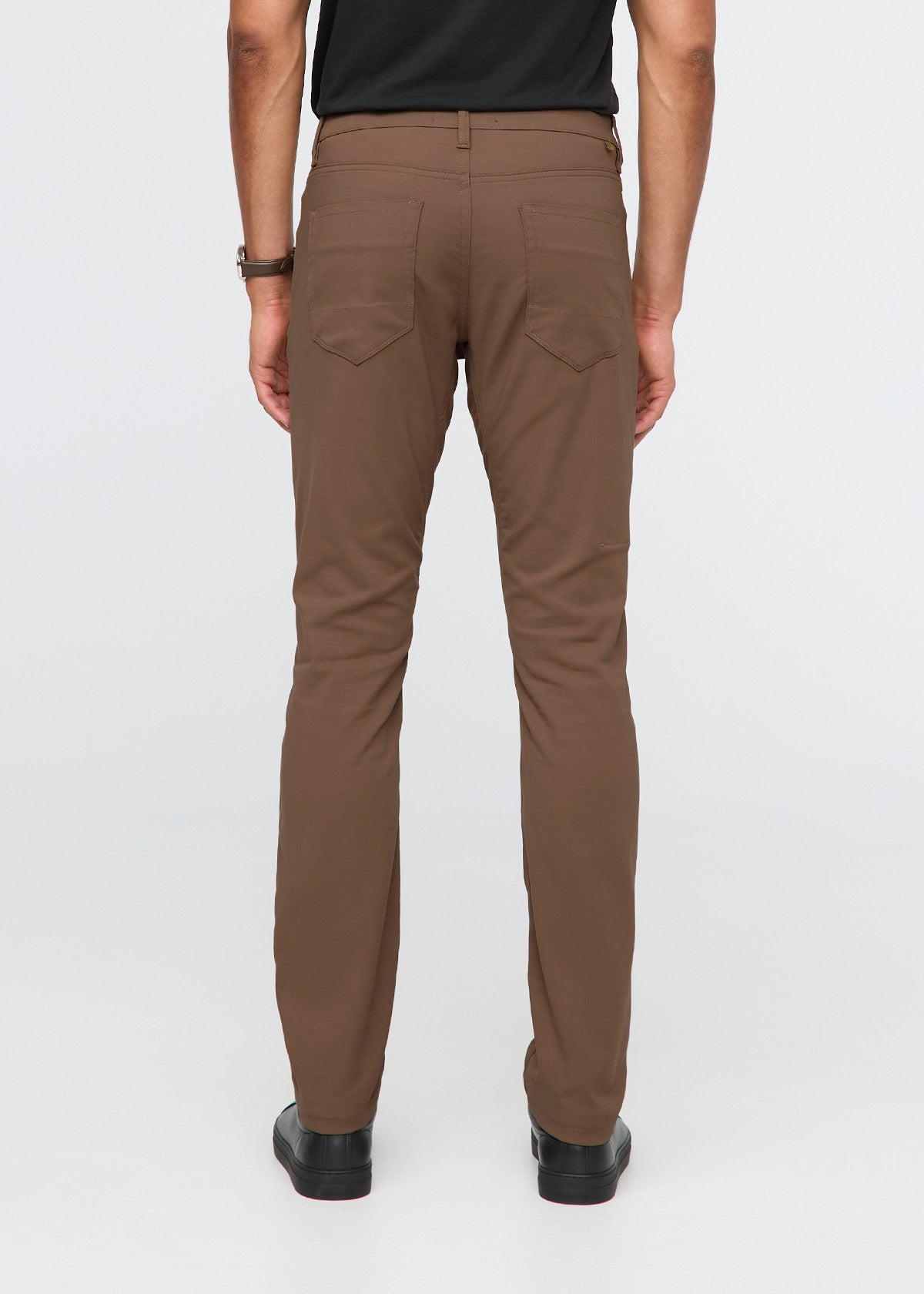 mens warm sand slim fit stretch pants back