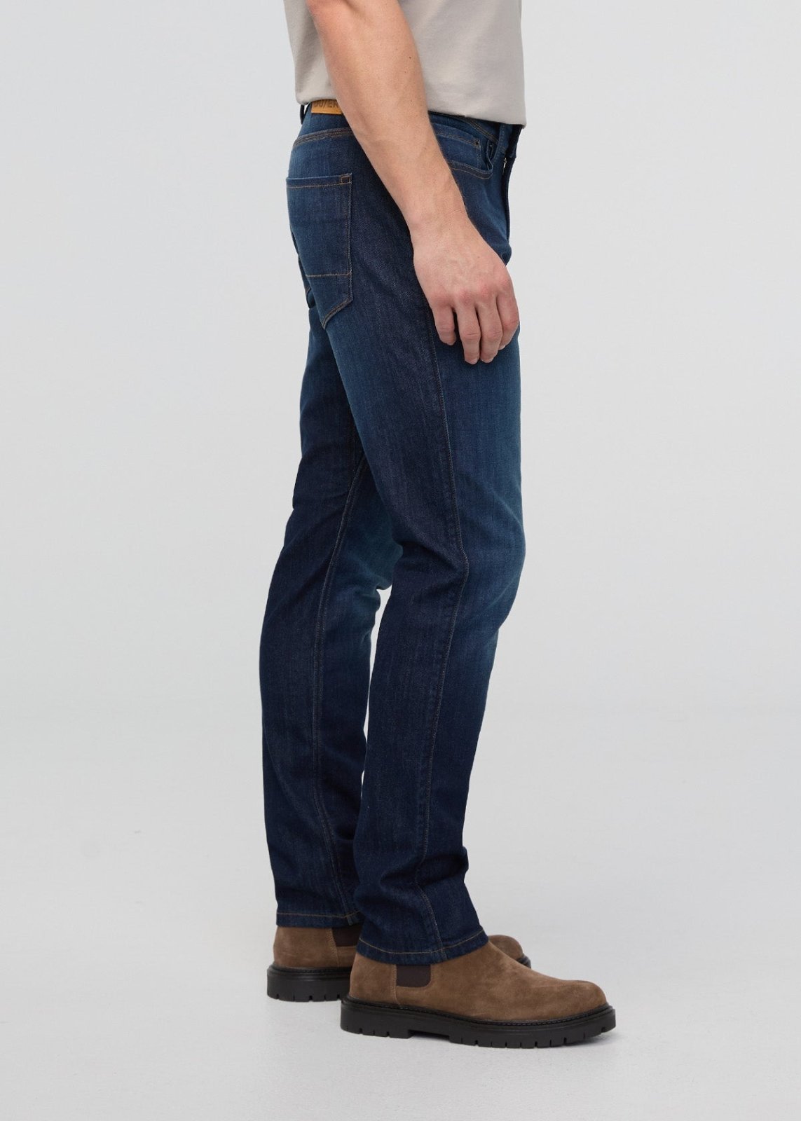 Men's Marina Blue Relaxed Fit Stretch Jeans Side