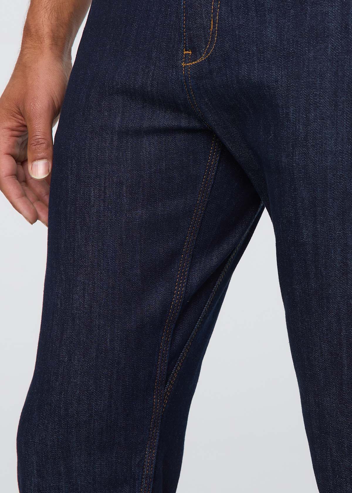 mens dark blue slim fit stretch jeans gusset