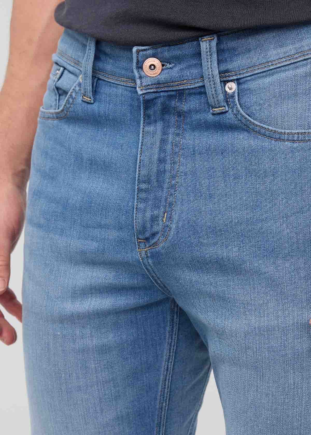 mens performance denim slim straight blueridge stretch jeans front waistband