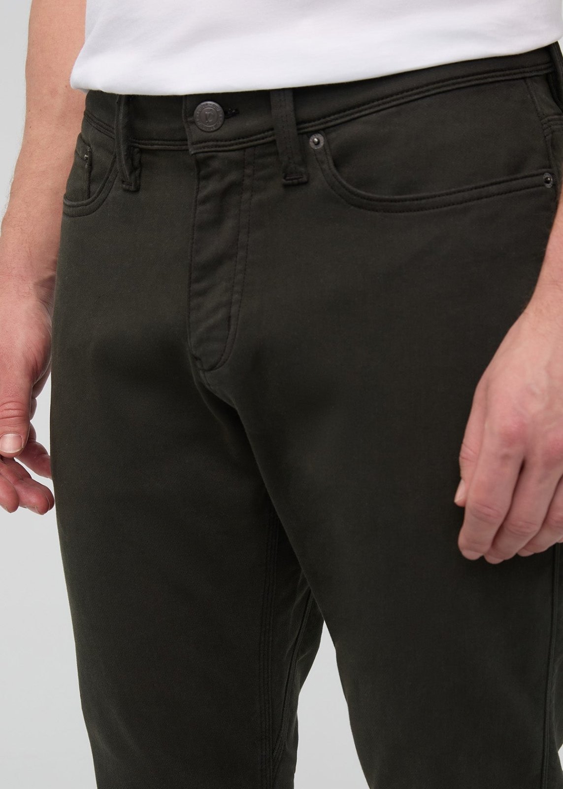 mens dark green relaxed fit dress sweatpant waistband detail