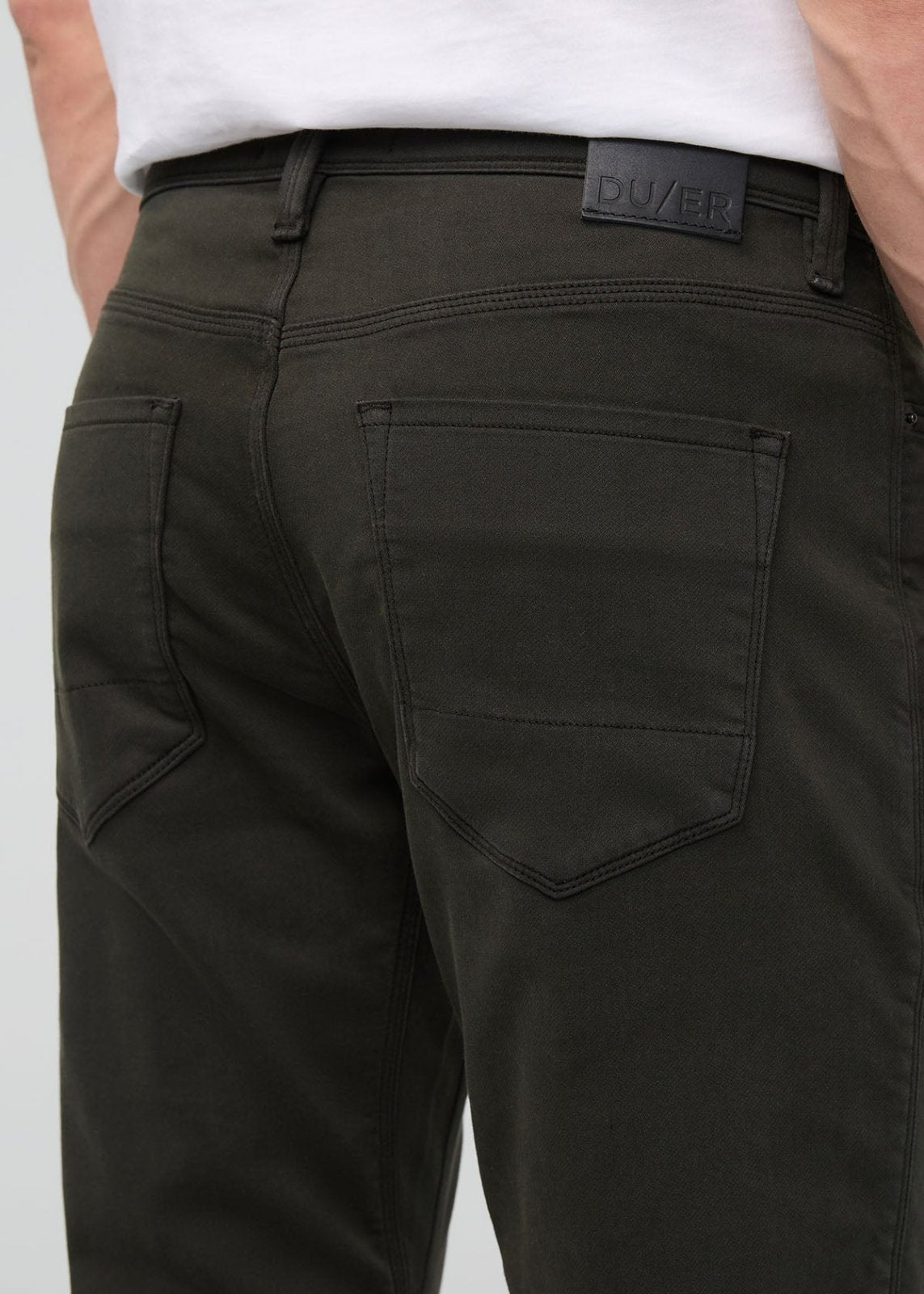 mens dark green relaxed fit dress sweatpant back pocket detail