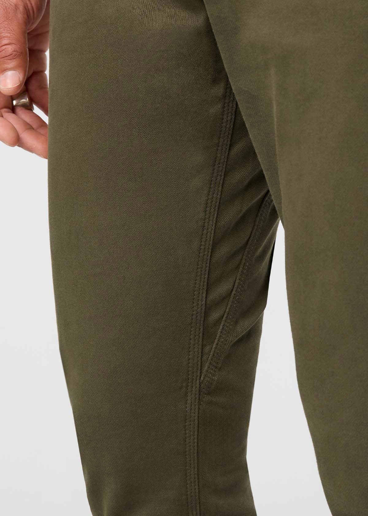 mens army green Relaxed Fit Sweatpant gusset detail