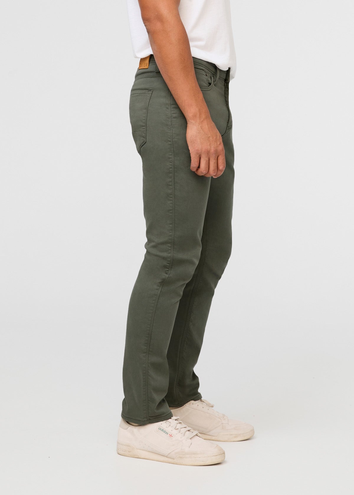 mens grey-green relaxed fit dress sweatpant side