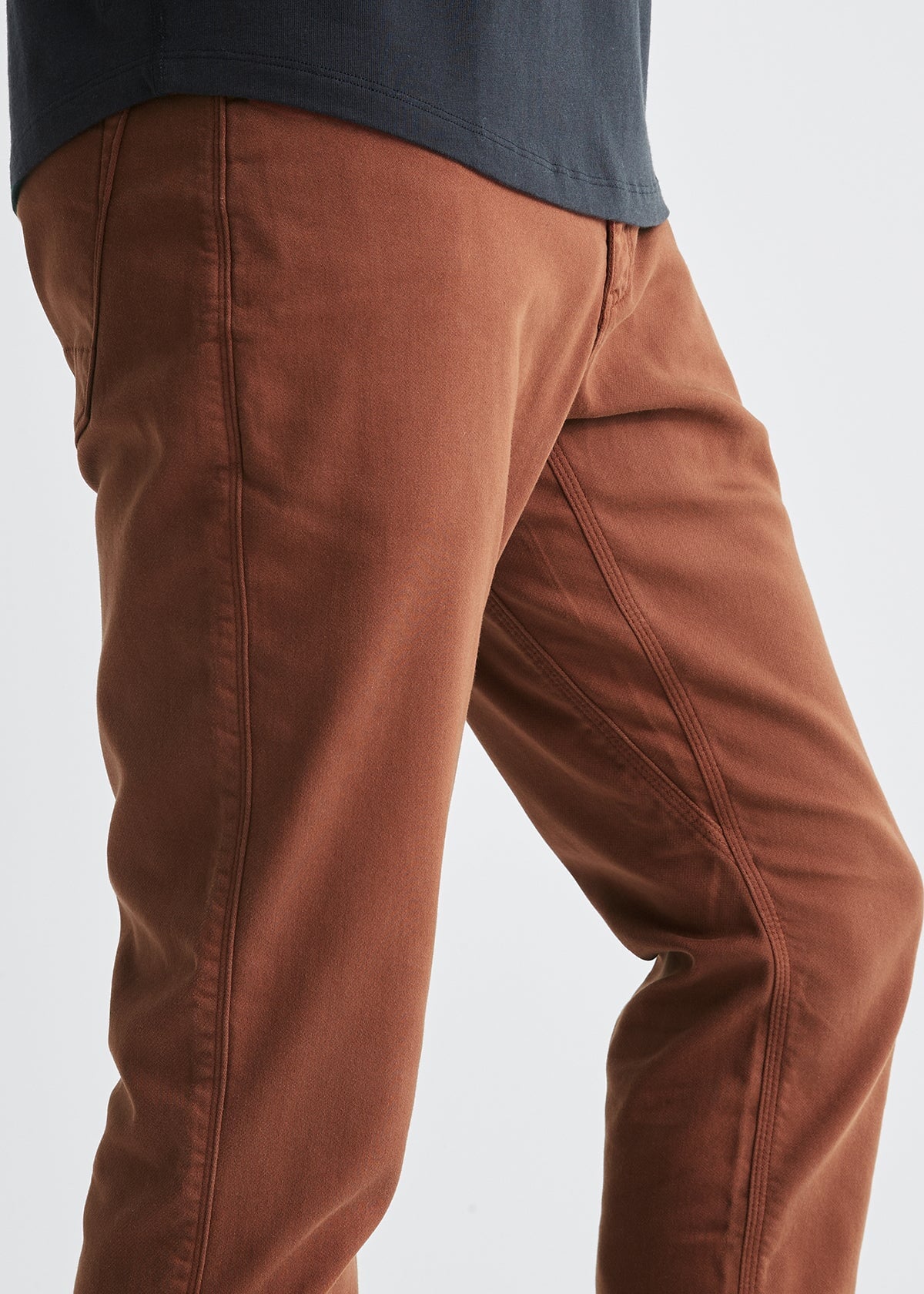 mens red-brown relaxed fit dress sweatpant gusset detail