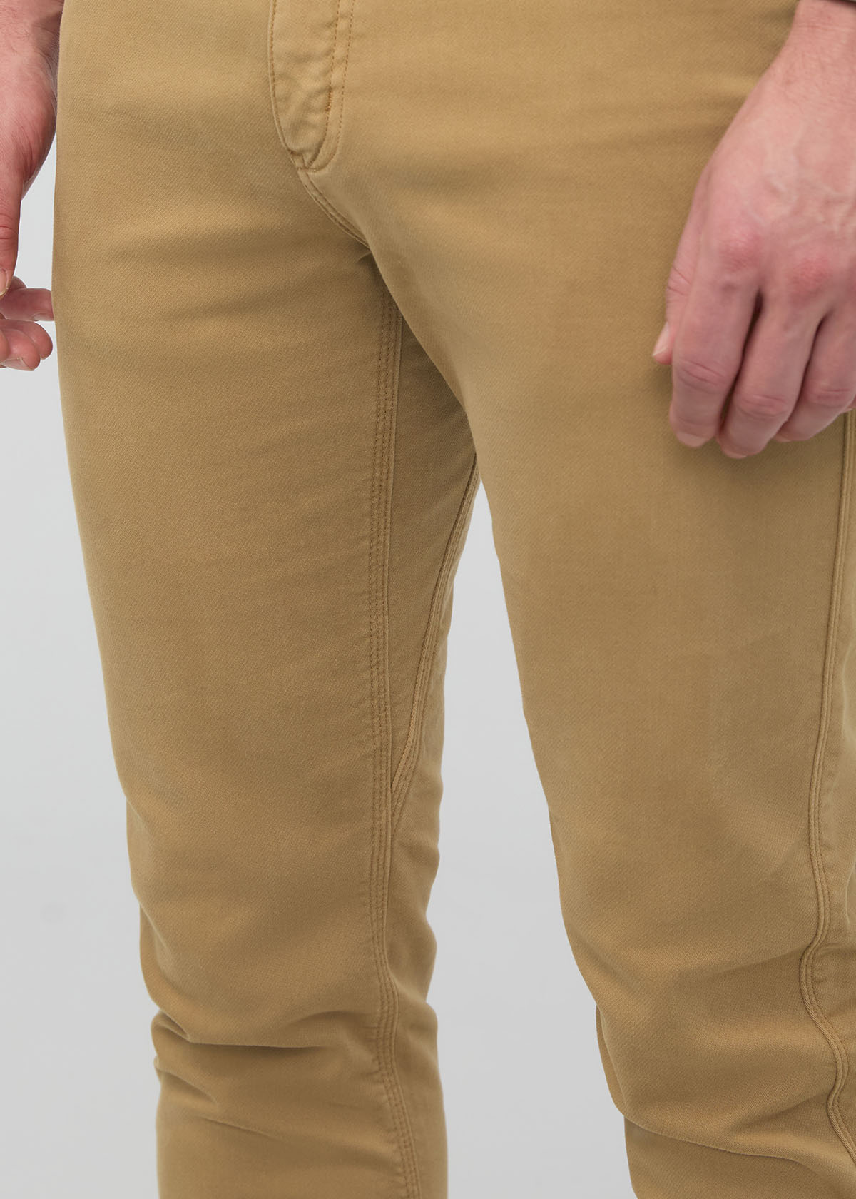 mens camel slim fit dress sweatpant gusset detail