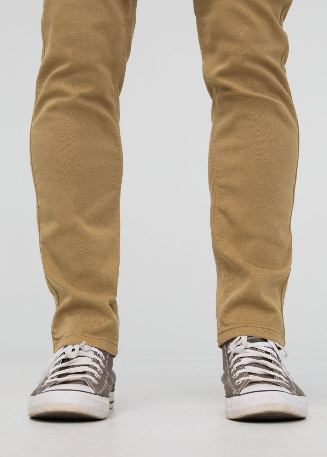 mens camel slim fit dress sweatpant hem detail